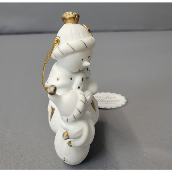 Roman Inc Snowman #2356 Mother Child Christmas Ornament Pierced Porcelain 2004 - Picture 4 of 14